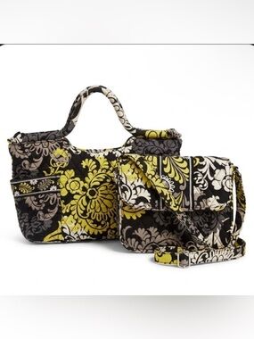 Vera Bradley Quilted Floral Handbag and Crossbody Set